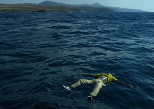BODY OF DROWNED MIGRANT FLOATS IN THE SEA NEAR FUERTEVENTURA.